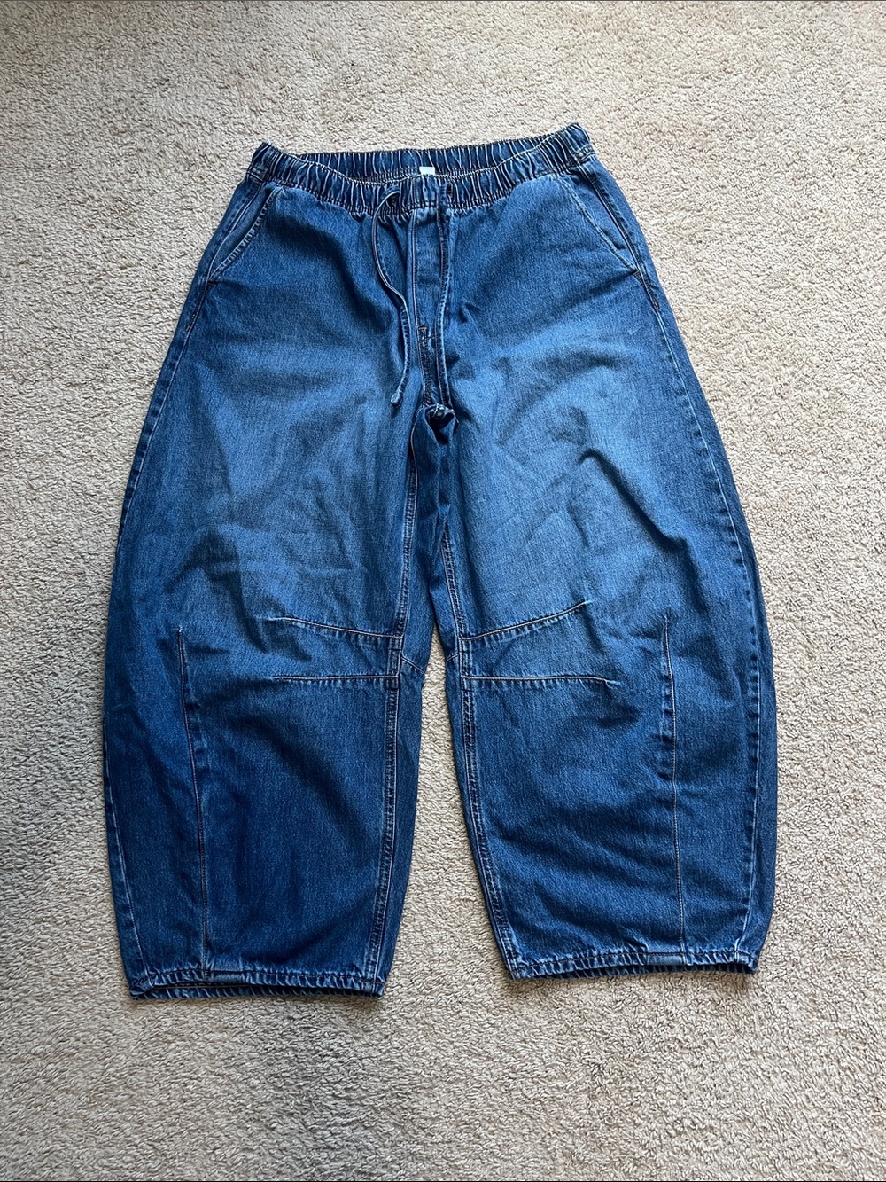 Old Navy Light Blue Denim Jogger Pants with Drawstring Waist